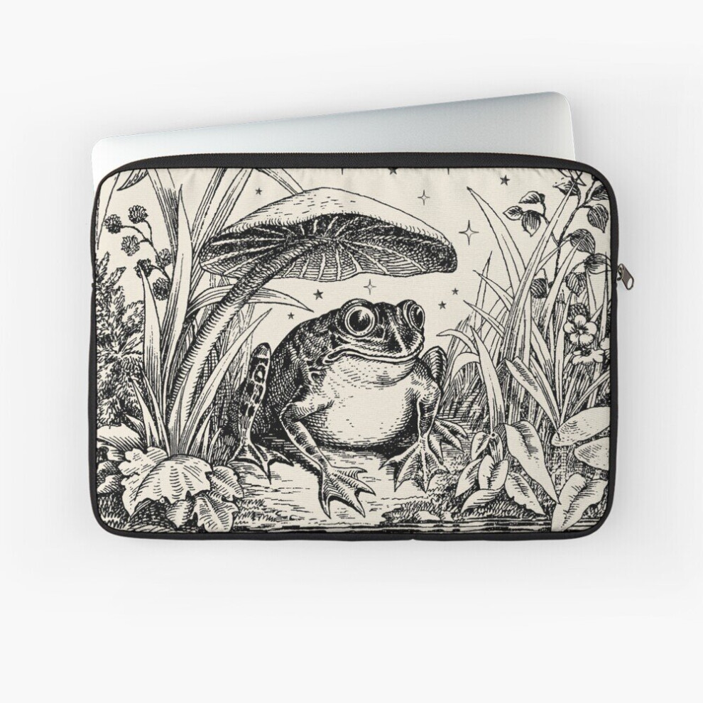 Laptop Sleeve Cute Cottagecore Aesthetic Frog Mushroom Moon Witchy Vintage 10 12 13 15 17 Inch Case Notebook Tablet Carrying Bag Cover 7802738412789