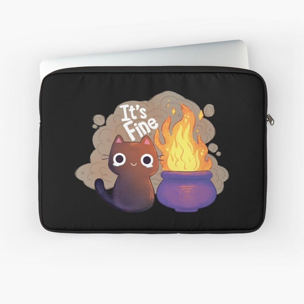 Laptop Sleeve It's Fine Witchy Cat 10 12 13 15 17 Inch Case Notebook Tablet Carrying Bag Cover 7802738422023