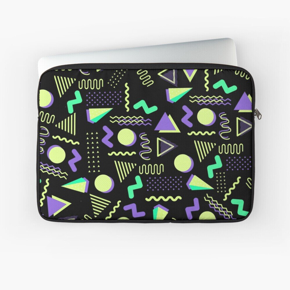 Laptop Sleeve Geometrical Retro Lime Green Neon Purple 80'S Abstract Pattern 10 12 13 15 17 Inch Case Notebook Tablet Carrying Bag Cover Green,Purple 7802738484946