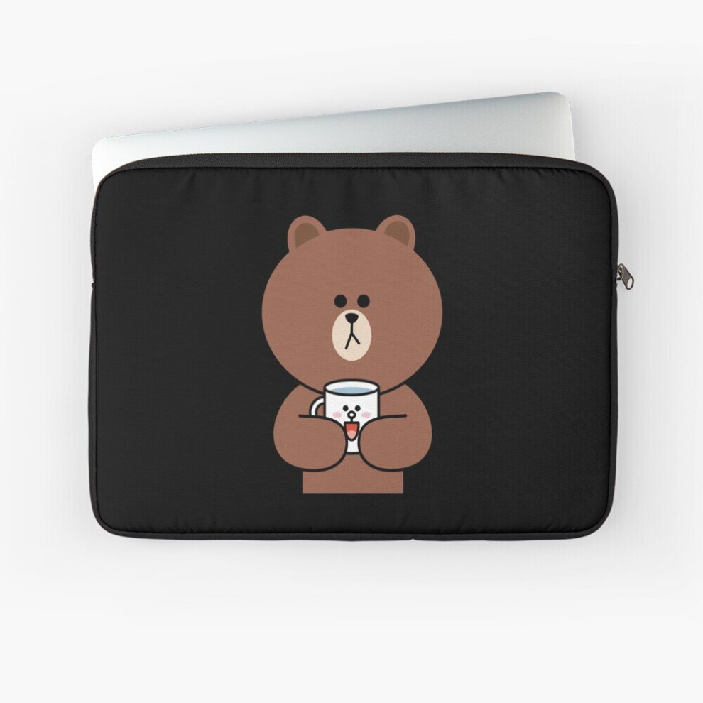 Laptop Sleeve Cute Bear And Cony 10 12 13 15 17 Inch Case Notebook Tablet Carrying Bag Cover Brown 7802738434750