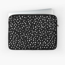 Laptop Sleeve Speckle Polka Dot Dalmatian Pattern (white/black) 10 12 13 15 17 Inch Case Notebook Tablet Carrying Bag Cover