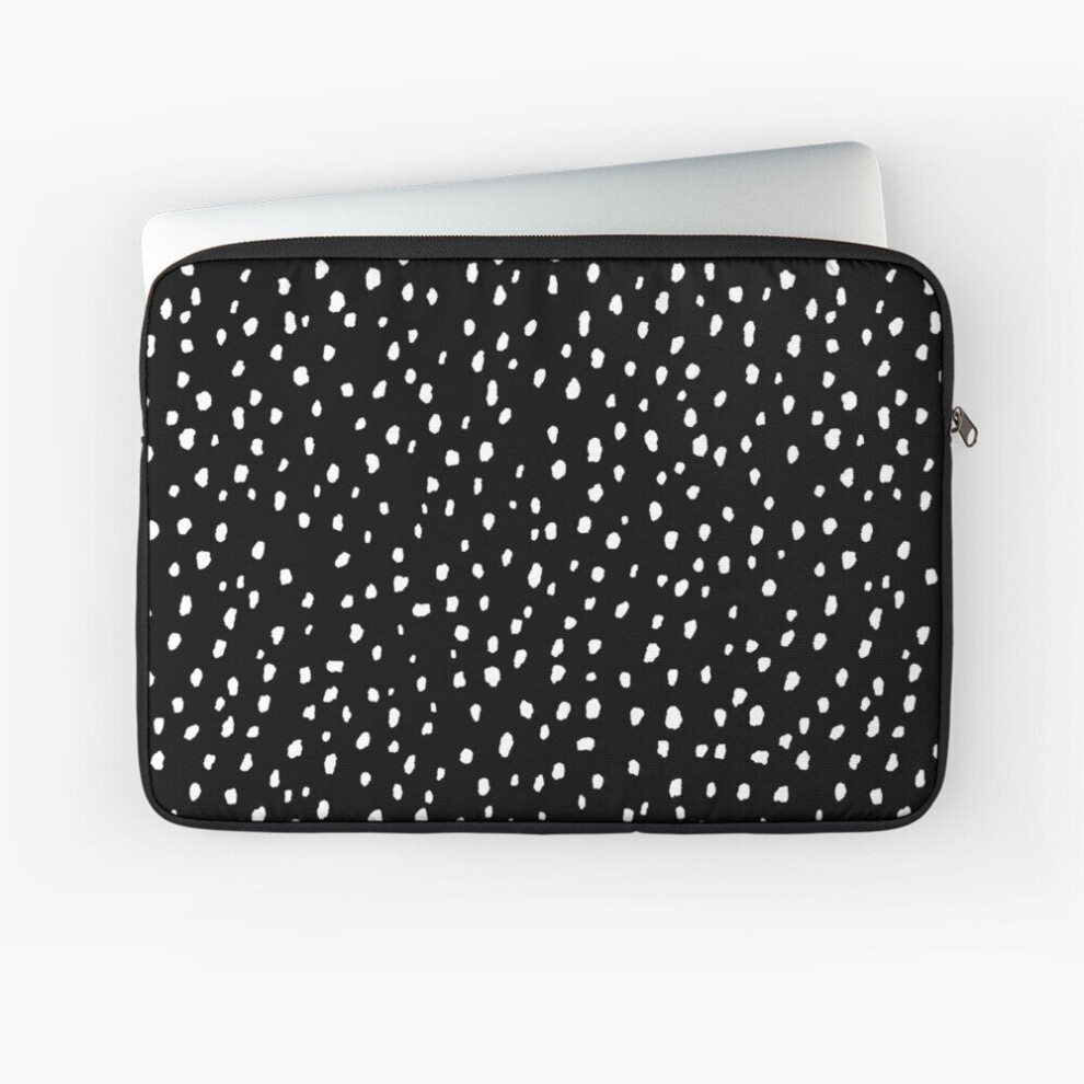 Laptop Sleeve Speckle Polka Dot Dalmatian Pattern (white/black) 10 12 13 15 17 Inch Case Notebook Tablet Carrying Bag Cover