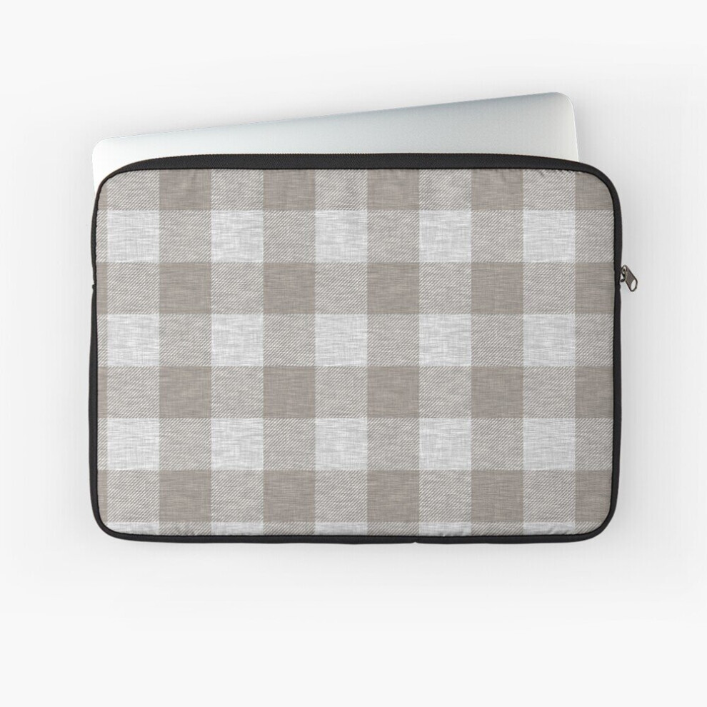 Laptop Sleeve Beige And Grey Textured Buffalo Plaid 10 12 13 15 17 Inch Case Notebook Tablet Carrying Bag Cover Cream,Grey 7802738473803