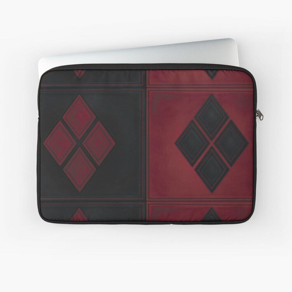 Laptop Sleeve Patchwork Red Black Leather Effect Motley With Diamond Patches 4 10 12 13 15 17 Inch Case Notebook Tablet Carrying Bag Cover Black,Red 7802738502558