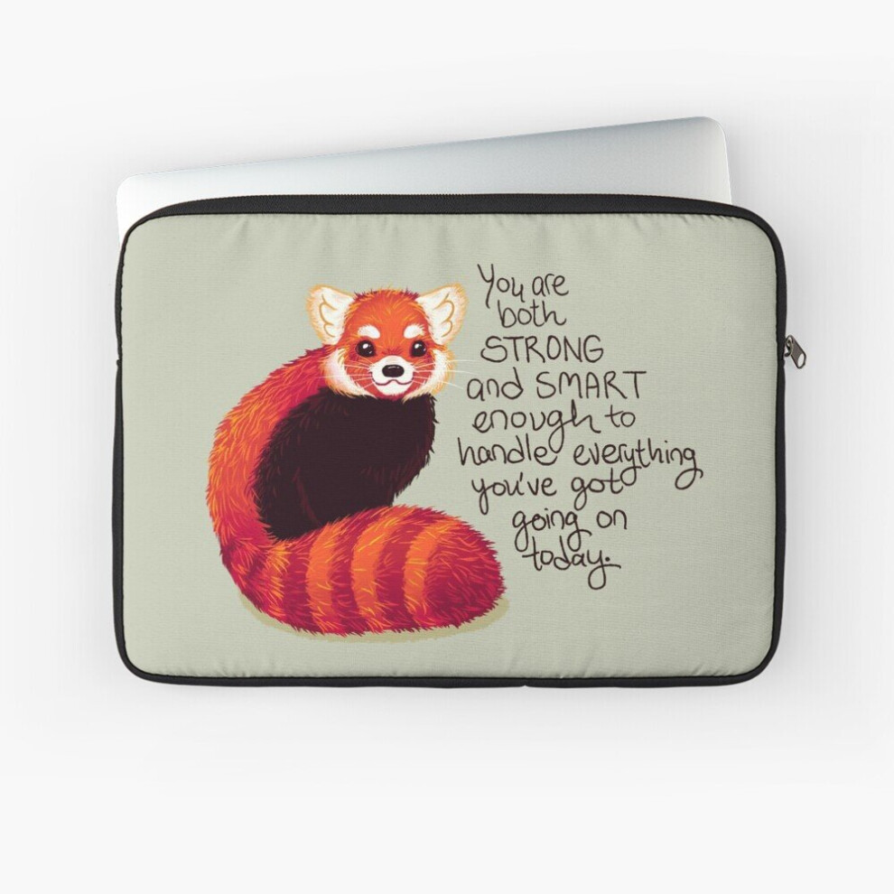 Laptop Sleeve "You Are Both Strong And Smart Enough" Panda 10 12 13 15 17 Inch Case Notebook Tablet Carrying Bag Cover Red 7802738430578