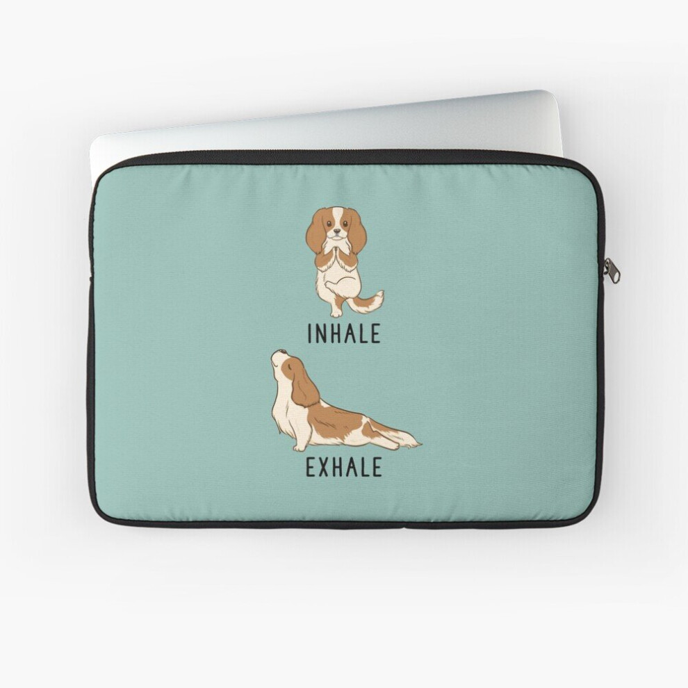 Laptop Sleeve Inhale Exhale Cavalier King Charles Spaniel Yoga 10 12 13 15 17 Inch Case Notebook Tablet Carrying Bag Cover 7802738515473