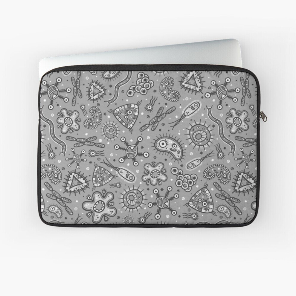 Laptop Sleeve Cartoon Microbes - / Gray 10 12 13 15 17 Inch Case Notebook Tablet Carrying Bag Cover Grey 7802738424119