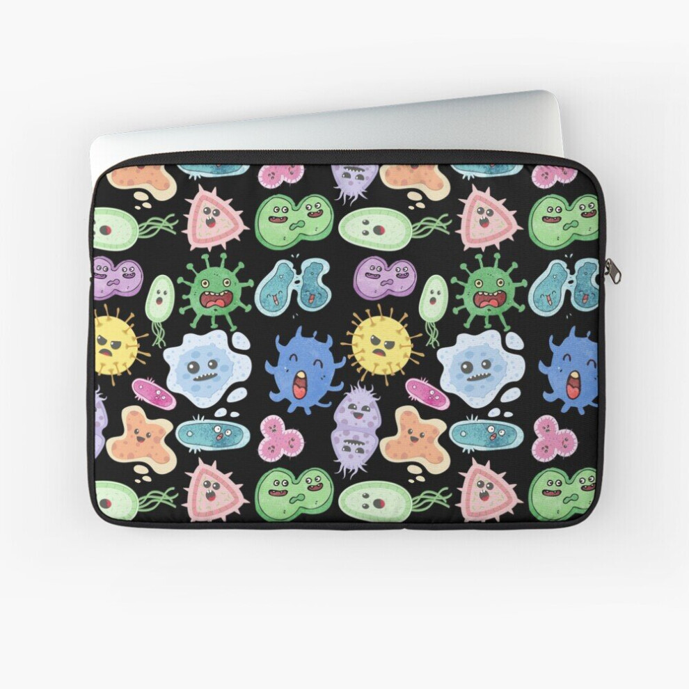 Laptop Sleeve Cute Microbes Bacteria, Virus, Ecoli Microbiology Seamless Pattern Pack. 10 12 13 15 17 Inch Case Notebook Tablet Carrying Bag Cover 7802738437249