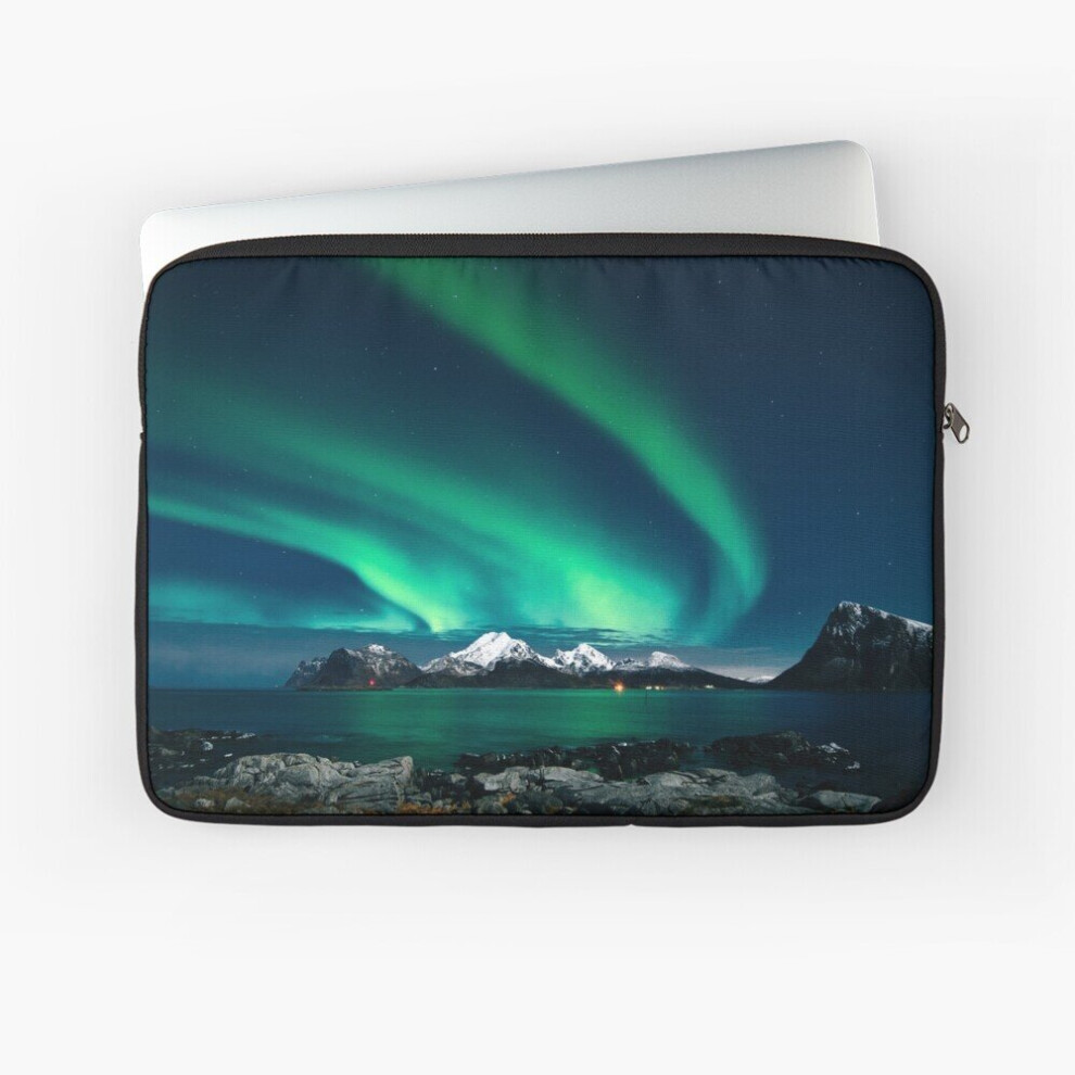 Laptop Sleeve Northern Lighs Sky Above Snowed Mountains With A Phenomenon Sea 10 12 13 15 17 Inch Case Notebook Tablet Carrying Bag Cover 7802738506716