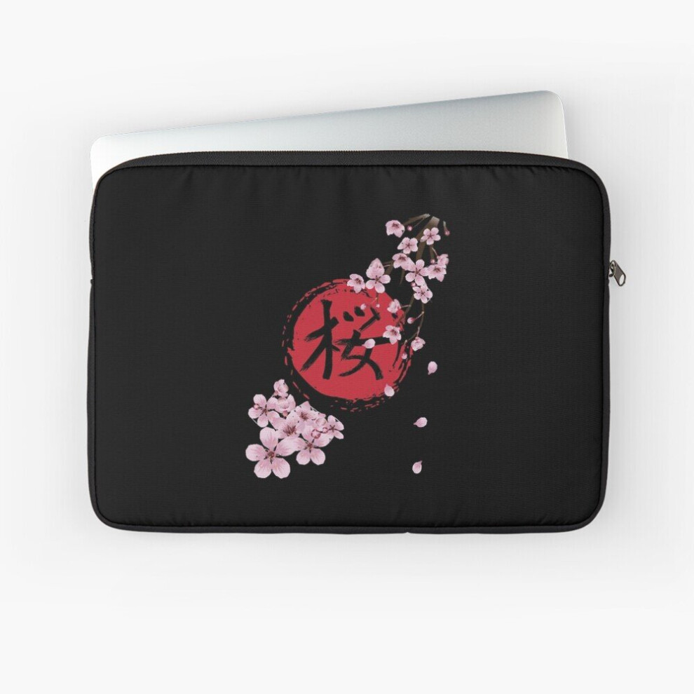 Laptop Sleeve Blooming Sakura Branches And Sun 10 12 13 15 17 Inch Case Notebook Tablet Carrying Bag Cover Red 7802738422191