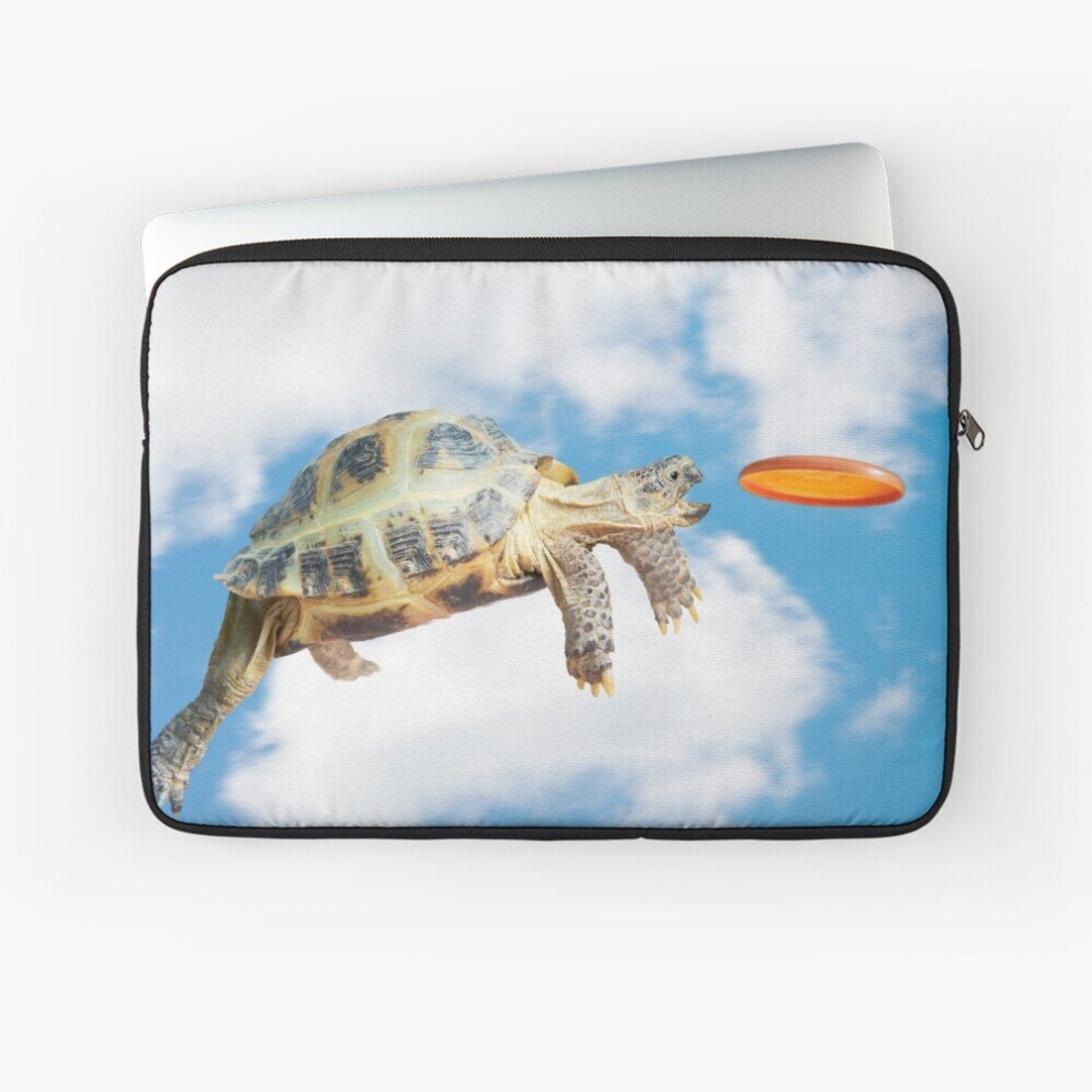 Laptop Sleeve Funny Frisbee Catching Turtle 10 12 13 15 17 Inch Case Notebook Tablet Carrying Bag Cover 7802738432664