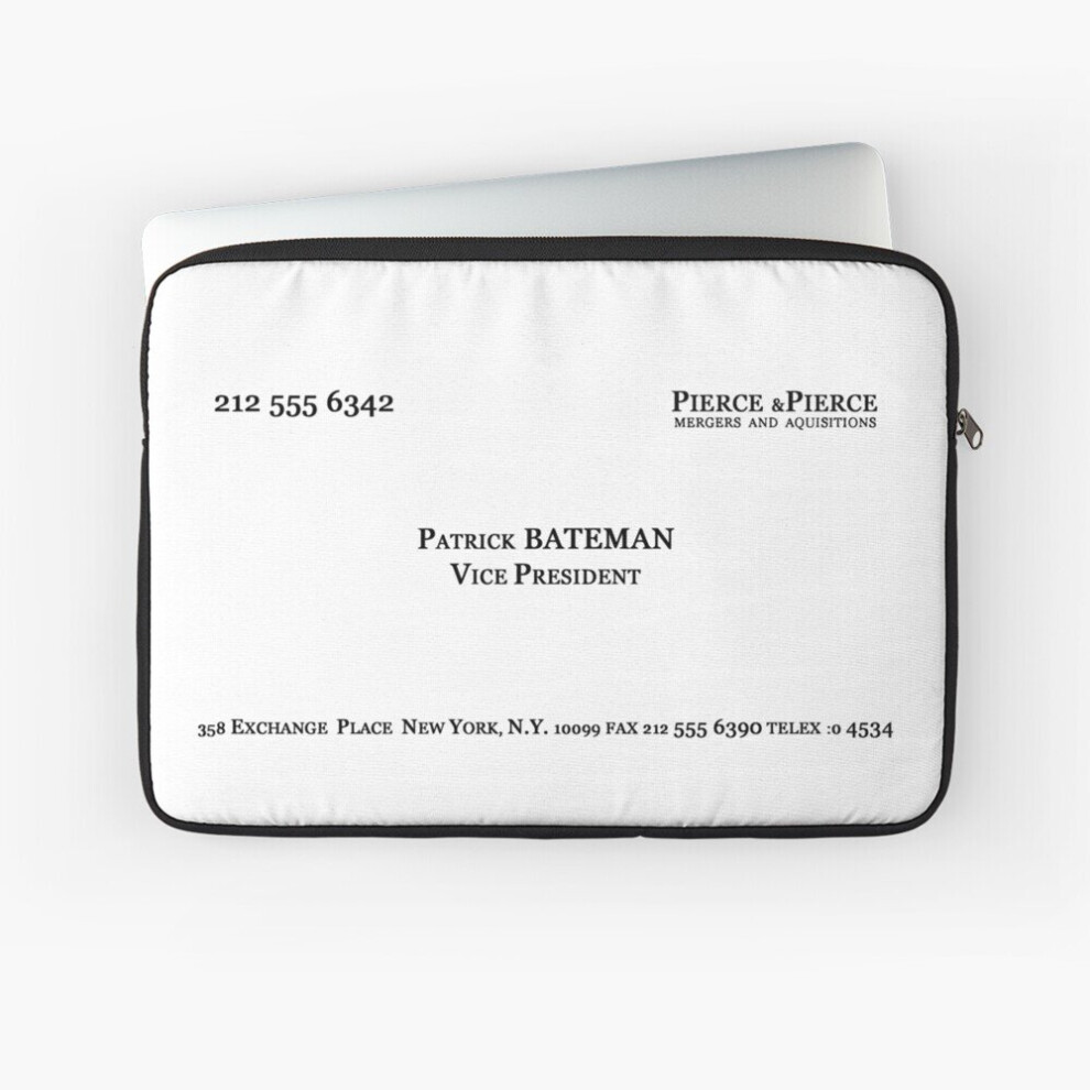 Laptop Sleeve American Psycho Patrick Bateman's Card 10 12 13 15 17 Inch Case Notebook Tablet Carrying Bag Cover 7802738439151