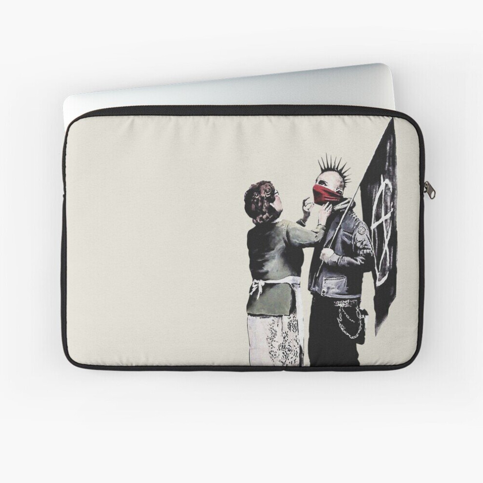 Laptop Sleeve Banksy Graffiti Mom Punk With Anarchist Flag Protest Don't Forget To Eat 10 12 13 15 17 Inch Case Notebook Tablet Carrying Bag Cover 7802738506389