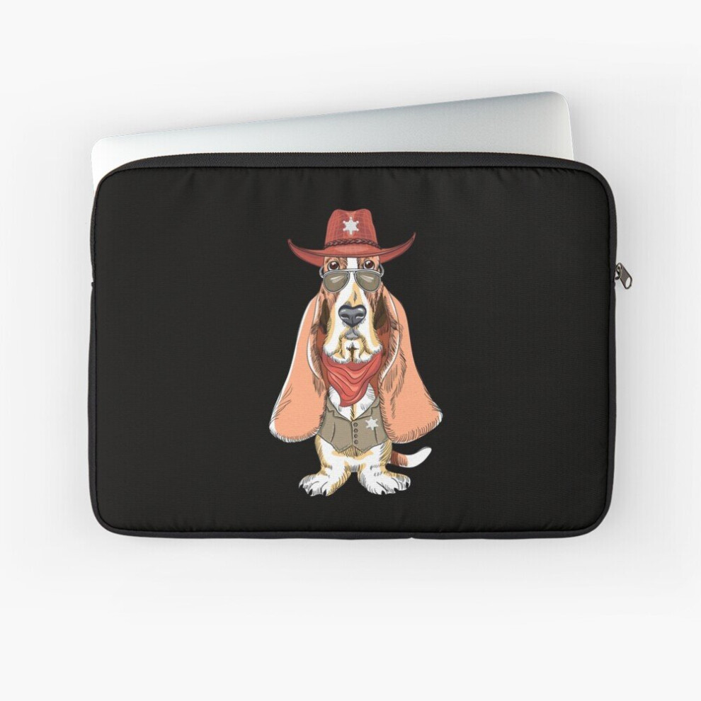 Laptop Sleeve Basset Hound Sherif, Basset Hounds, Funny Dog Art, Dogs Design, Dog Quote 10 12 13 15 17 Inch Case Notebook Tablet Carrying Bag Cover 7802738503265