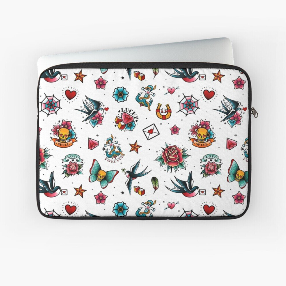 Laptop Sleeve Retro Tattoo Print 10 12 13 15 17 Inch Case Notebook Tablet Carrying Bag Cover 7802738490862