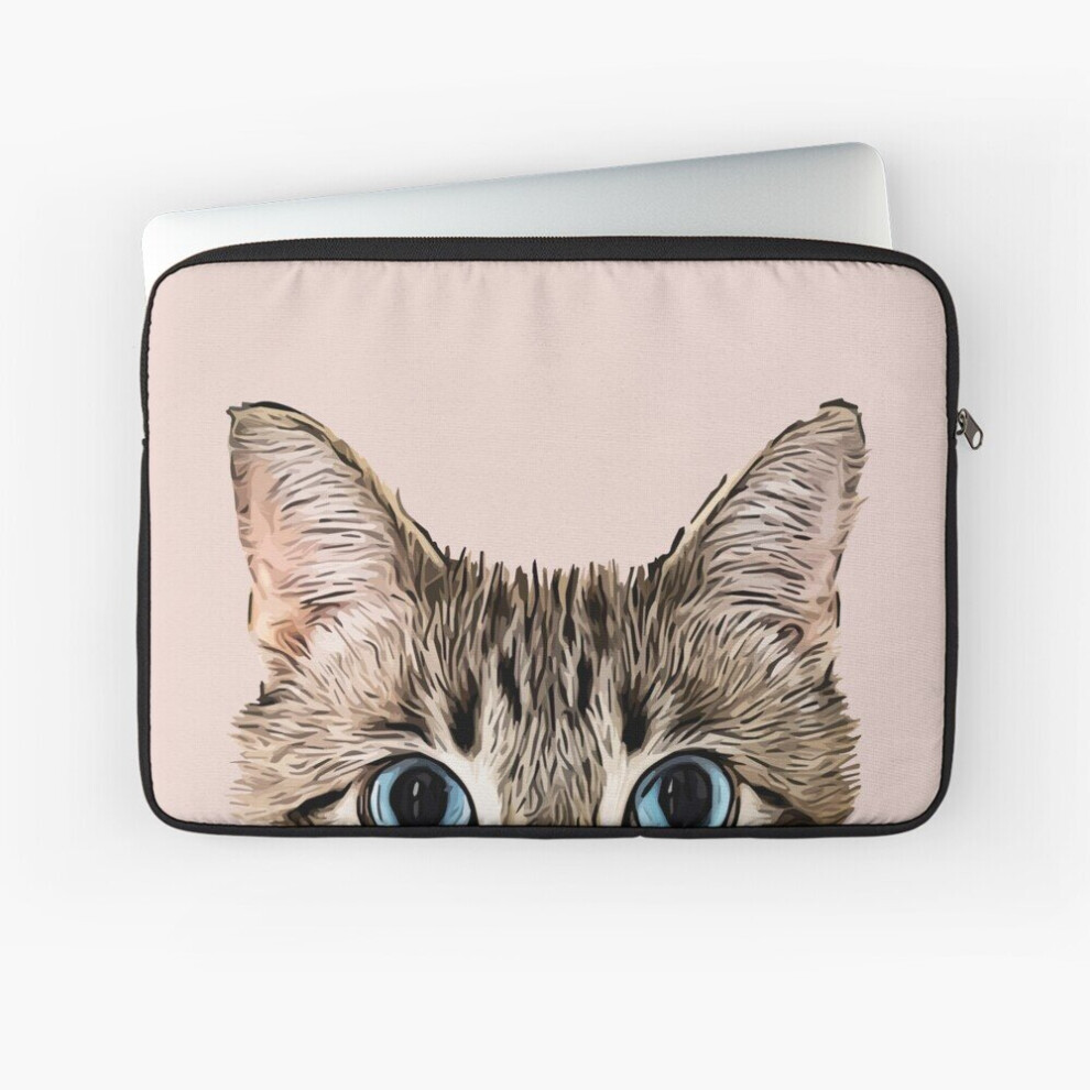 Laptop Sleeve Cute Peeping Tabby Cat Face 10 12 13 15 17 Inch Case Notebook Tablet Carrying Bag Cover 7802738418781