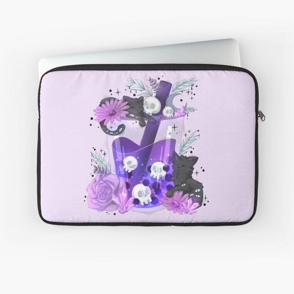 Laptop Sleeve Witch Cats Boba Tea 10 12 13 15 17 Inch Case Notebook Tablet Carrying Bag Cover Purple 7802738495027