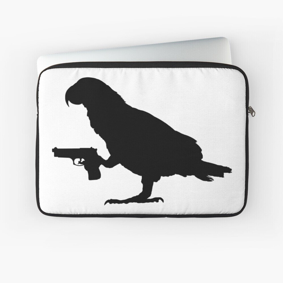 Laptop Sleeve African Parrot Holding A Gun 10 12 13 15 17 Inch Case Notebook Tablet Carrying Bag Cover Grey 7802738500899