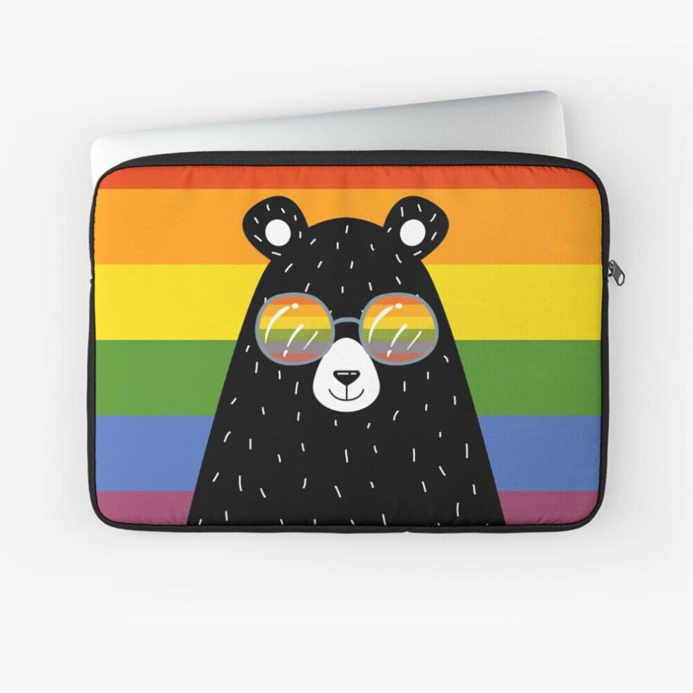 Laptop Sleeve Gay Pride Bear In Sunglasses With Rainbow Flag 10 12 13 15 17 Inch Case Notebook Tablet Carrying Bag Cover 7802738417388
