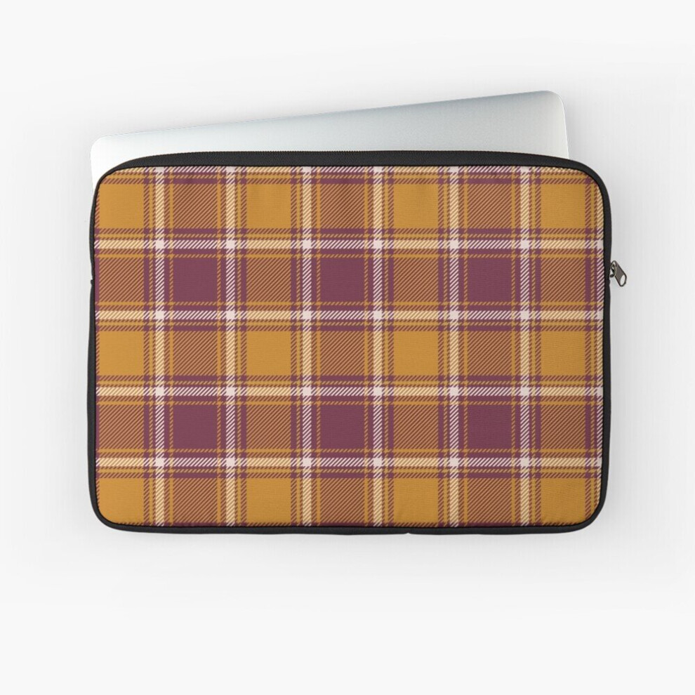Laptop Sleeve Plaid In Plum + Desert Sun 10 12 13 15 17 Inch Case Notebook Tablet Carrying Bag Cover 7802738453508