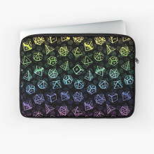 Laptop Sleeve D20 Dice Set Pattern (Rainbow) 10 12 13 15 17 Inch Case Notebook Tablet Carrying Bag Cover