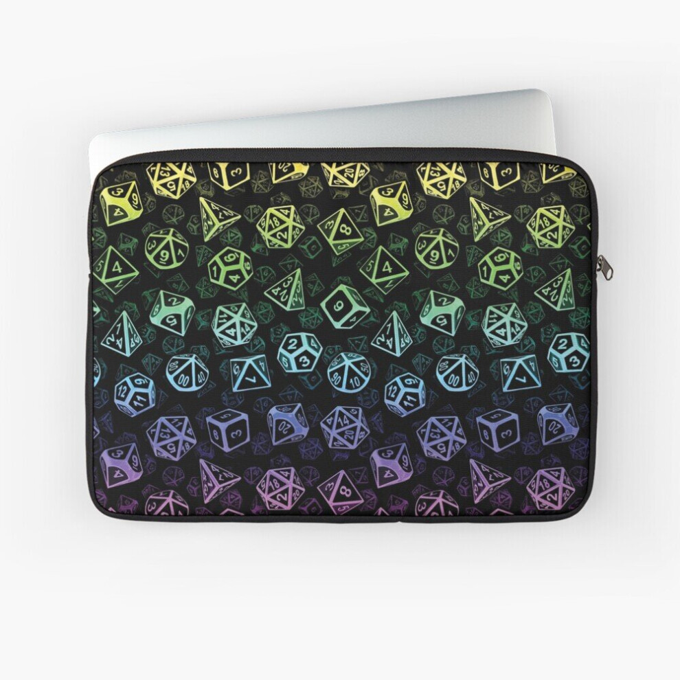 Bearlad Laptop Sleeve D20 Dice Set Pattern (Rainbow) 10 12 13 15 17 Inch Case Notebook Tablet Carrying Bag Cover
