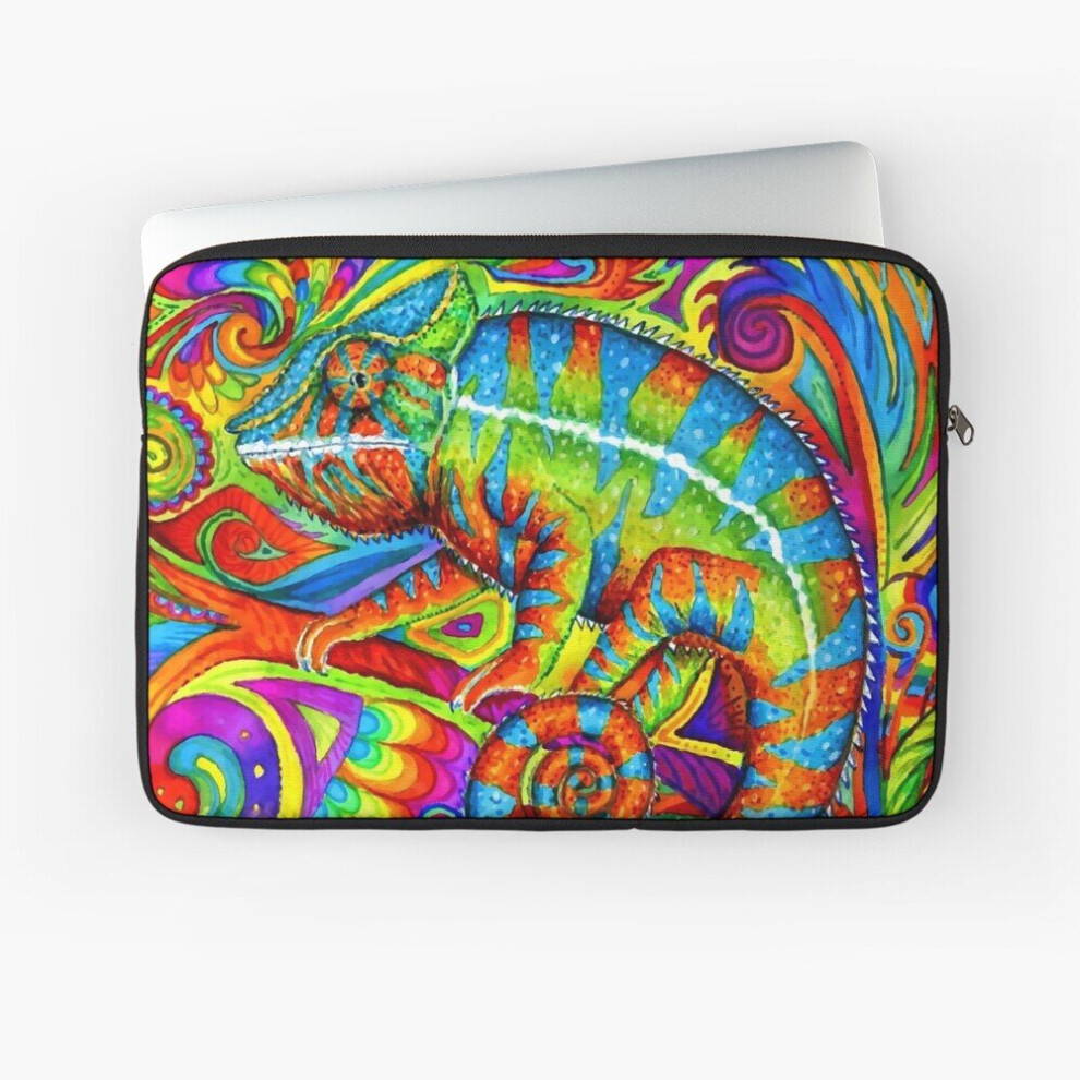 Laptop Sleeve Psychedelizard Psychedelic Chameleon Colorful Rainbow Lizard 10 12 13 15 17 Inch Case Notebook Tablet Carrying Bag Cover 7802738413656