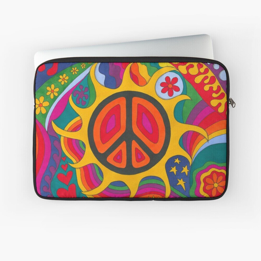 Laptop Sleeve Psychedelic Flaming Peace 10 12 13 15 17 Inch Case Notebook Tablet Carrying Bag Cover 7802738434323