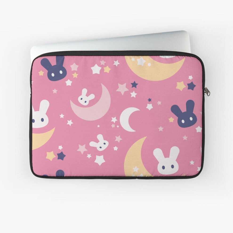 Laptop Sleeve Kawaii Bunny Rabbit Moon And Stars Pattern -K 10 12 13 15 17 Inch Case Notebook Tablet Carrying Bag Cover 7802738477597