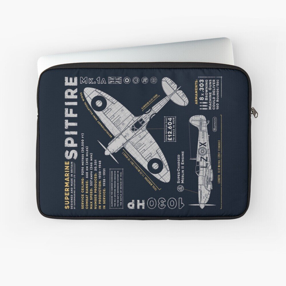 Laptop Sleeve Supermarine Spitfire 10 12 13 15 17 Inch Case Notebook Tablet Carrying Bag Cover 7802738420326