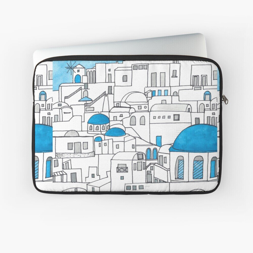 Laptop Sleeve Santorini Blue And White Paradise 10 12 13 15 17 Inch Case Notebook Tablet Carrying Bag Cover Blue,White 7802738412079
