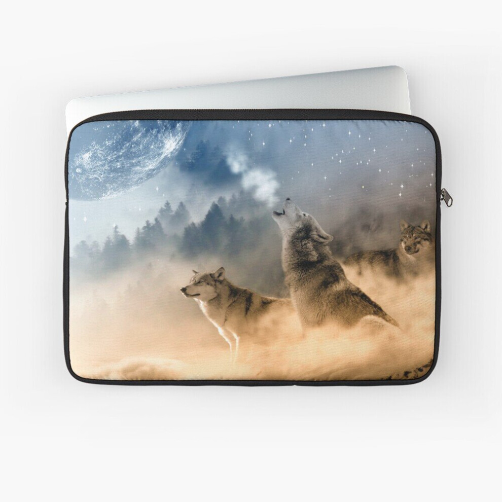 Laptop Sleeve Wolves Howling At The Moon / Beautiful Wolves 10 12 13 15 17 Inch Case Notebook Tablet Carrying Bag Cover 7802738422870