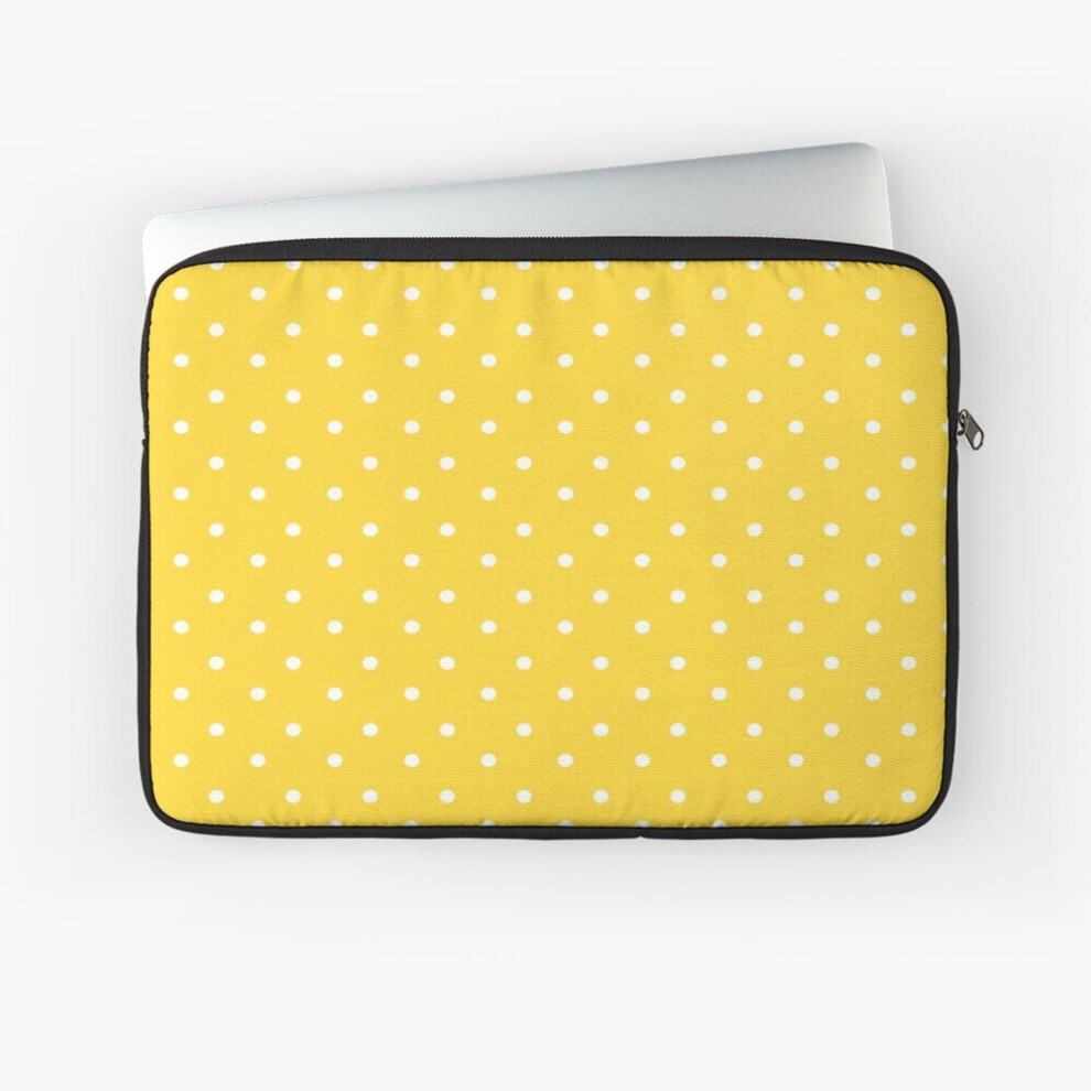 Laptop Sleeve Yellow White Polka Dots 10 12 13 15 17 Inch Case Notebook Tablet Carrying Bag Cover White,Yellow 7802738497793