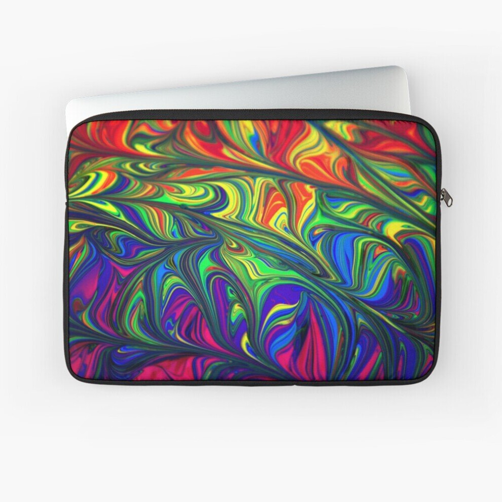 Laptop Sleeve Multicoloured Rainbow Paint Swirls 10 12 13 15 17 Inch Case Notebook Tablet Carrying Bag Cover 7802738497731