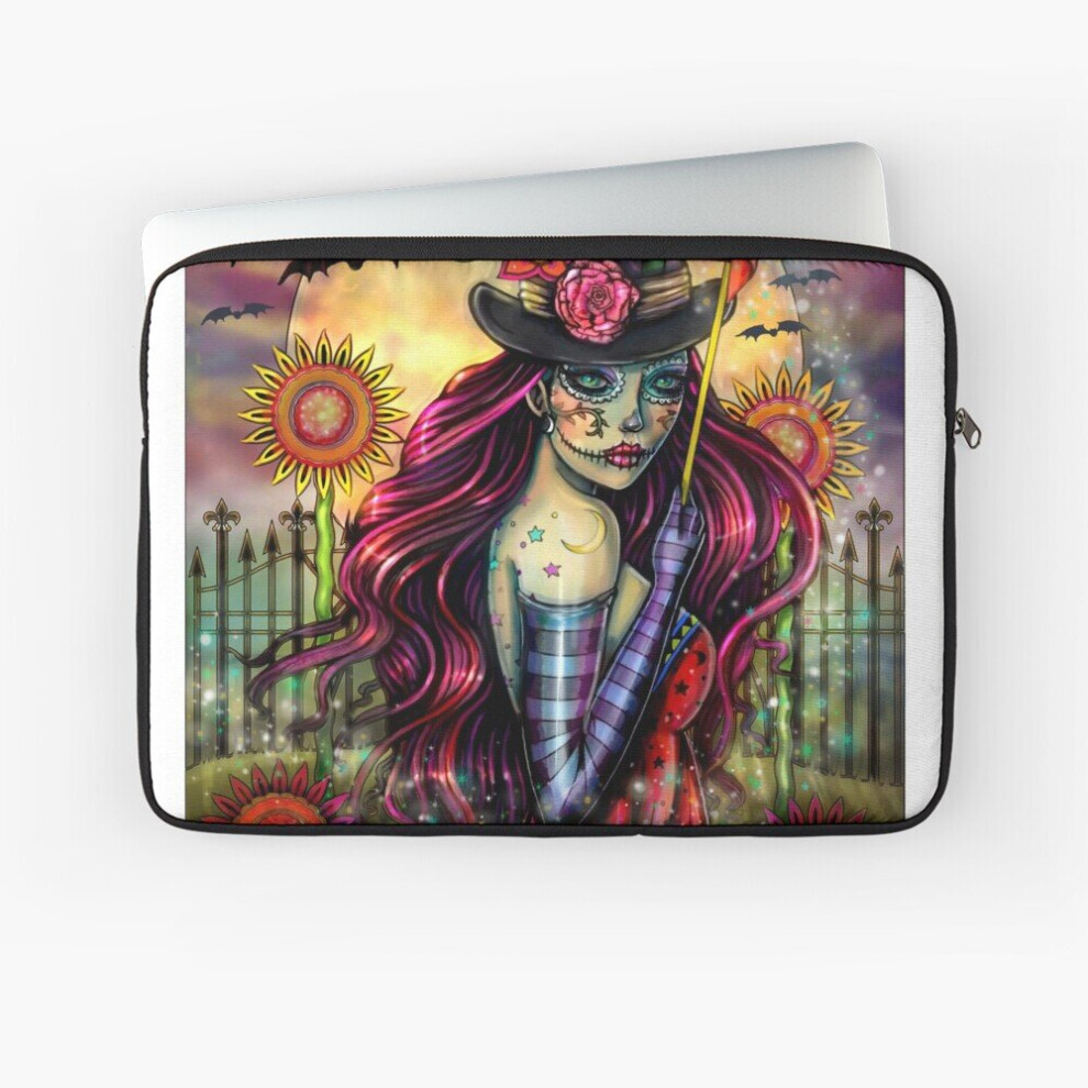 Photos - Travel Bags Laptop Sleeve Sugar Skull Girl Fantasy Artwork by Molly Harrison 10 12 13 15 17 Inch Case Notebook Tablet Carrying Bag Cover