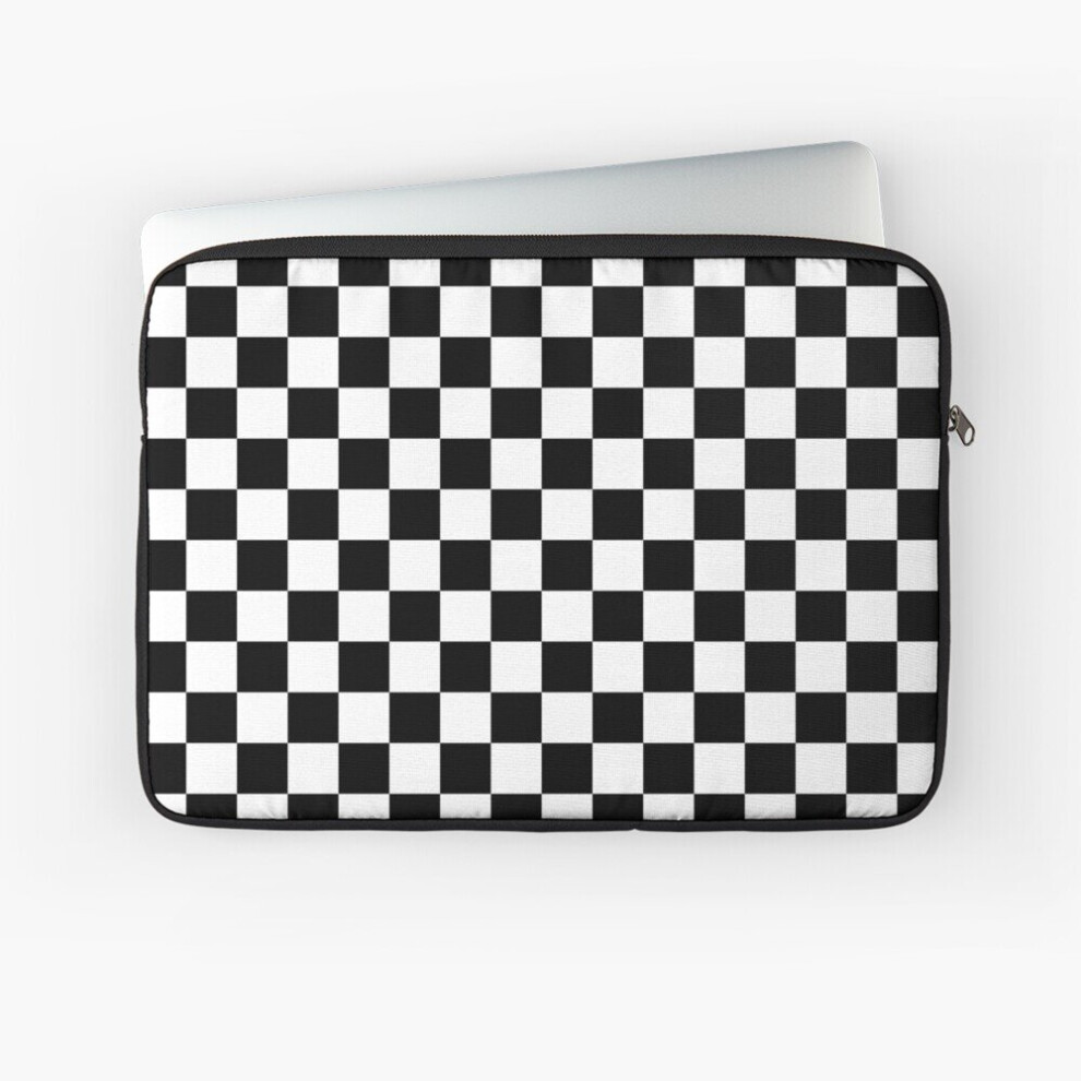 Laptop Sleeve Black And White Checkerboard Pattern 10 12 13 15 17 Inch Case Notebook Tablet Carrying Bag Cover White,Black 7802738432046