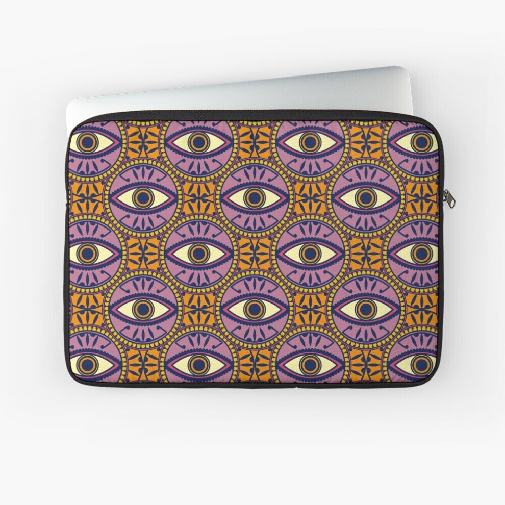 Laptop Sleeve Purple Orange Evil Eye Pattern 10 12 13 15 17 Inch Case Notebook Tablet Carrying Bag Cover Orange,Purple 7802738432053