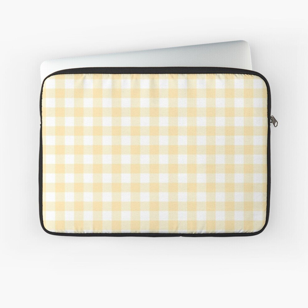 Laptop Sleeve Gingham 10 12 13 15 17 Inch Case Notebook Tablet Carrying Bag Cover Yellow 7802738413038