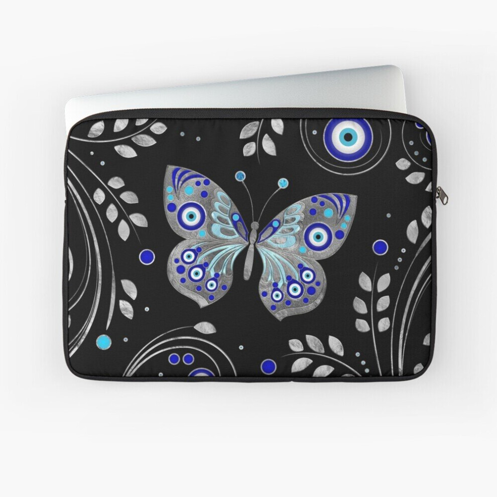Laptop Sleeve Butterfly Evil Eye Ornament 10 12 13 15 17 Inch Case Notebook Tablet Carrying Bag Cover 7802738507775
