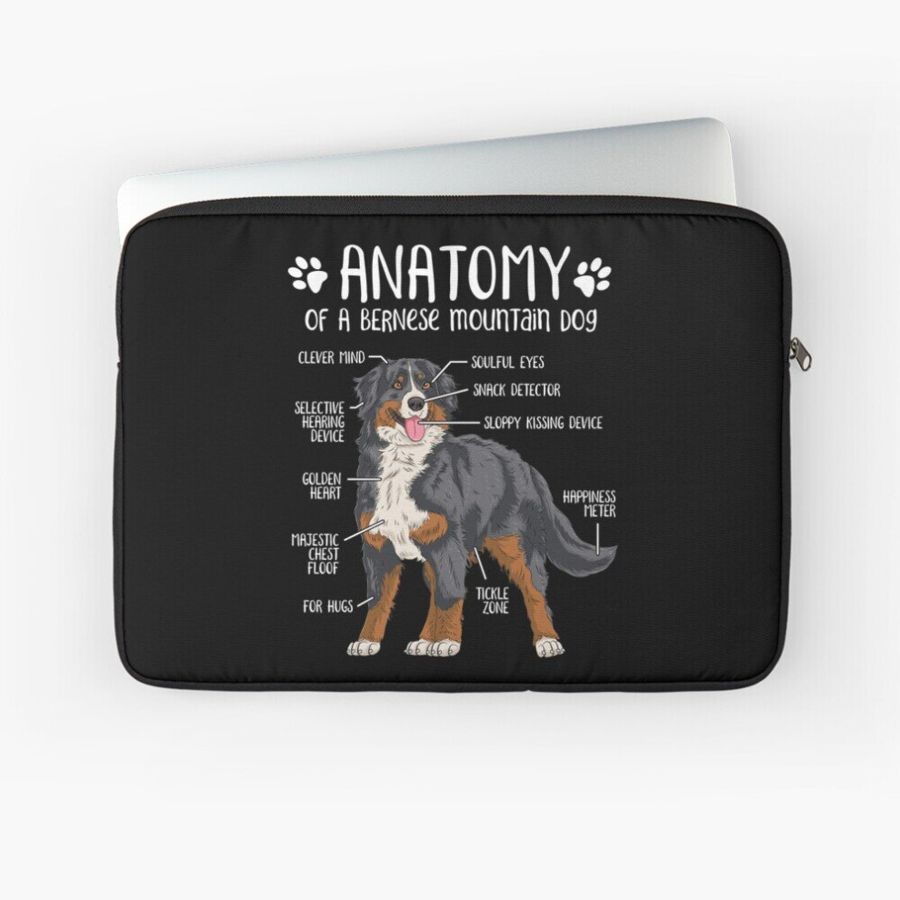 Laptop Sleeve Funny Bernese Mountain Dog Anatomy Dog Lover Gift 10 12 13 15 17 Inch Case Notebook Tablet Carrying Bag Cover 7802738449280