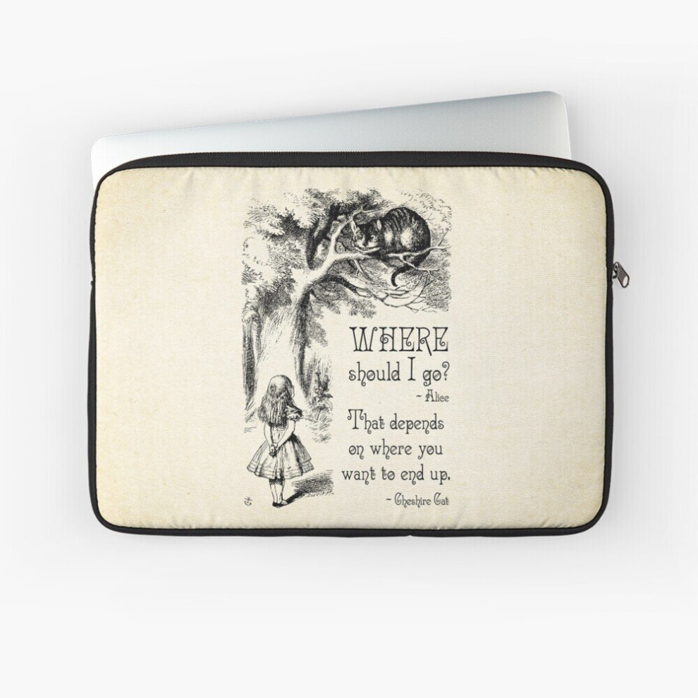 Laptop Sleeve Alice In Wonderland - Cheshire Cat Quote - Where Should I Go? - 0118 10 12 13 15 17 Inch Case Notebook Tablet Carrying Bag Cover 7802738447750