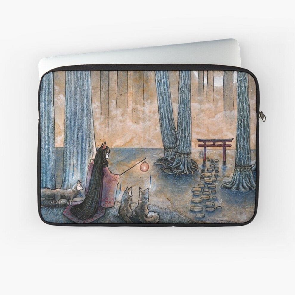 Laptop Sleeve Beginning - Kitsune Fox Yokai Japanese 10 12 13 15 17 Inch Case Notebook Tablet Carrying Bag Cover 7802738417845