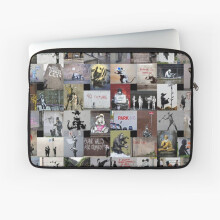 Banksy-Style Laptop Sleeve 10-17 Inch - BearLad Neoprene Case with Padding, Water-Resistant, Dual Zippers