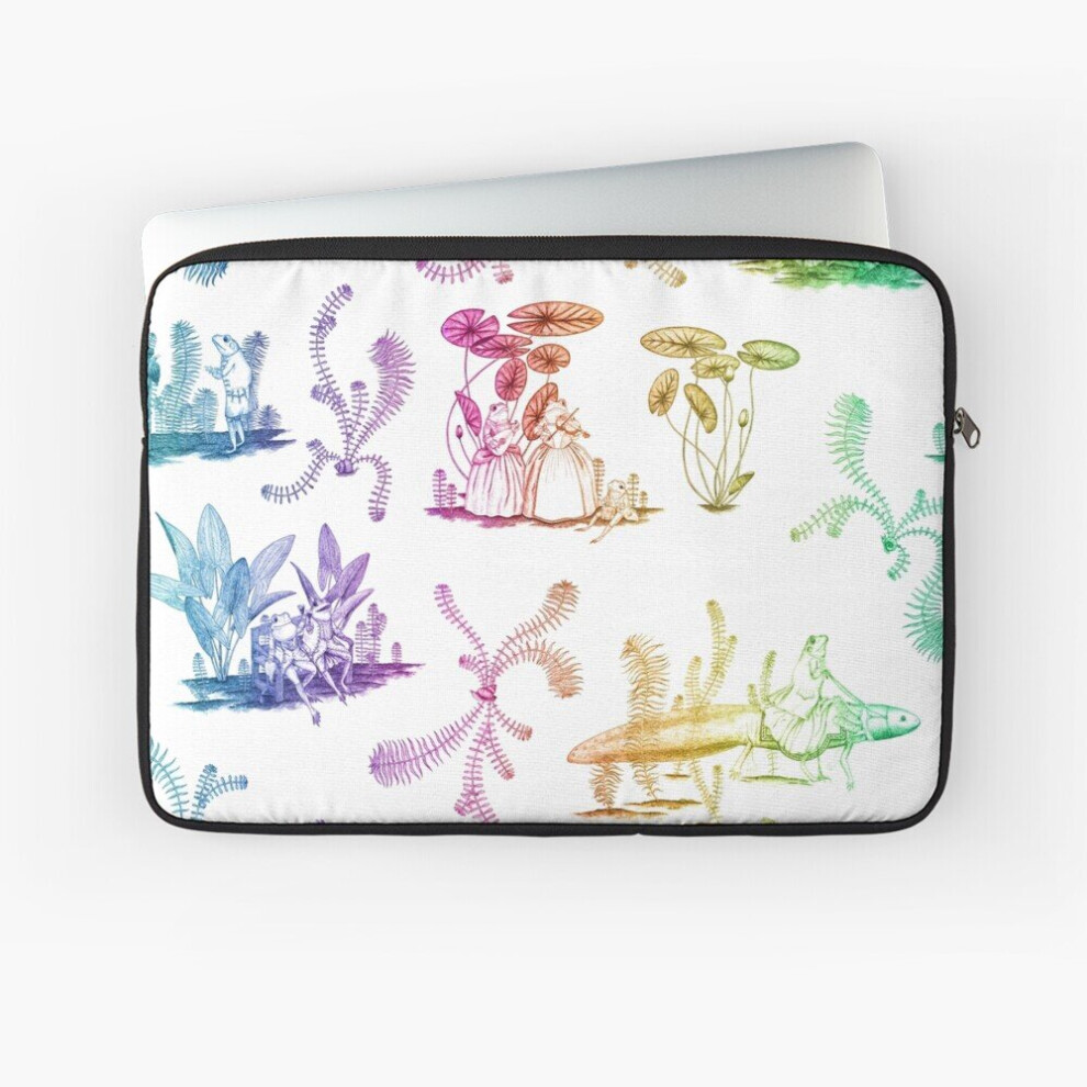 Laptop Sleeve Frog Toile (Rainbow) 10 12 13 15 17 Inch Case Notebook Tablet Carrying Bag Cover 7802738493429