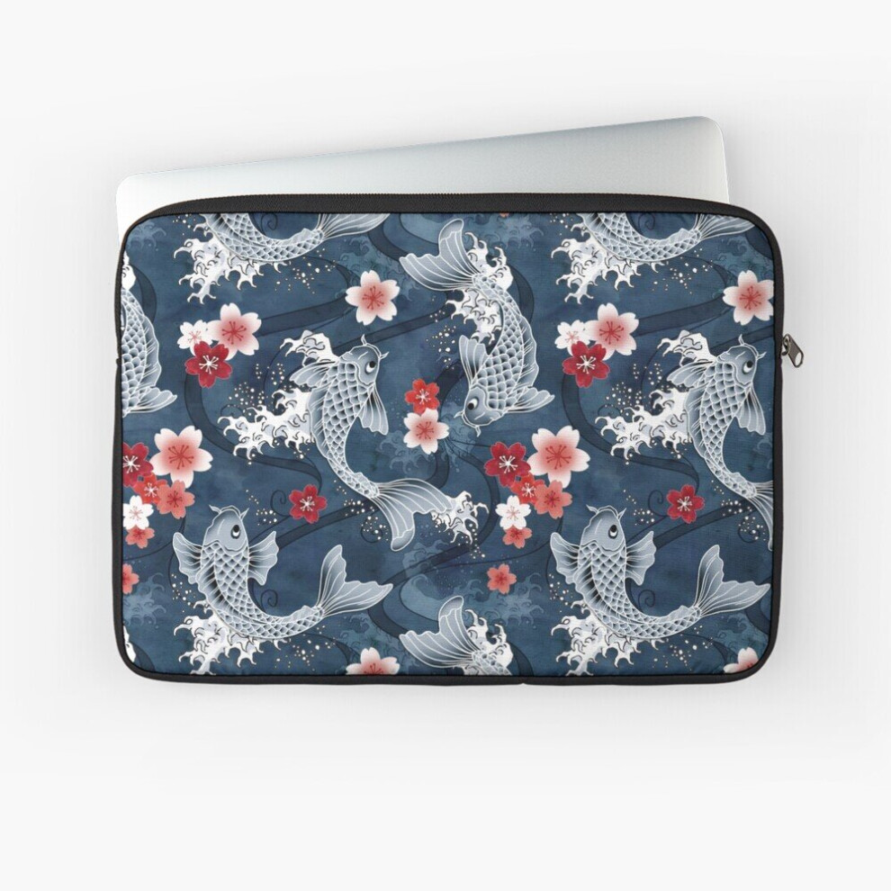 Laptop Sleeve Koi Sakura Blossom In 10 12 13 15 17 Inch Case Notebook Tablet Carrying Bag Cover Blue 7802738420791