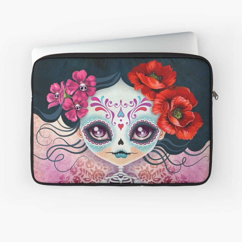 Laptop Sleeve Amelia Calavera - Sugar Skull 10 12 13 15 17 Inch Case Notebook Tablet Carrying Bag Cover 7802738443660