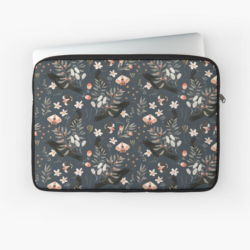 Laptop Sleeve Crow And Butterflies 10 12 13 15 17 Inch Case Notebook Tablet Carrying Bag Cover Black 7802738467666