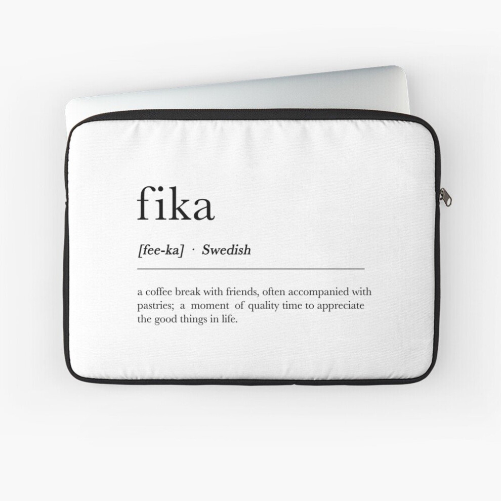 Laptop Sleeve Fika Swedish Definition Design 10 12 13 15 17 Inch Case Notebook Tablet Carrying Bag Cover 7802738459074