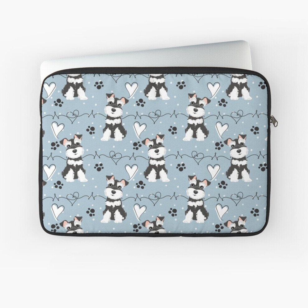 Laptop Sleeve Love Black And White Miniature Schnauzer 10 12 13 15 17 Inch Case Notebook Tablet Carrying Bag Cover White,Black 7802738453768
