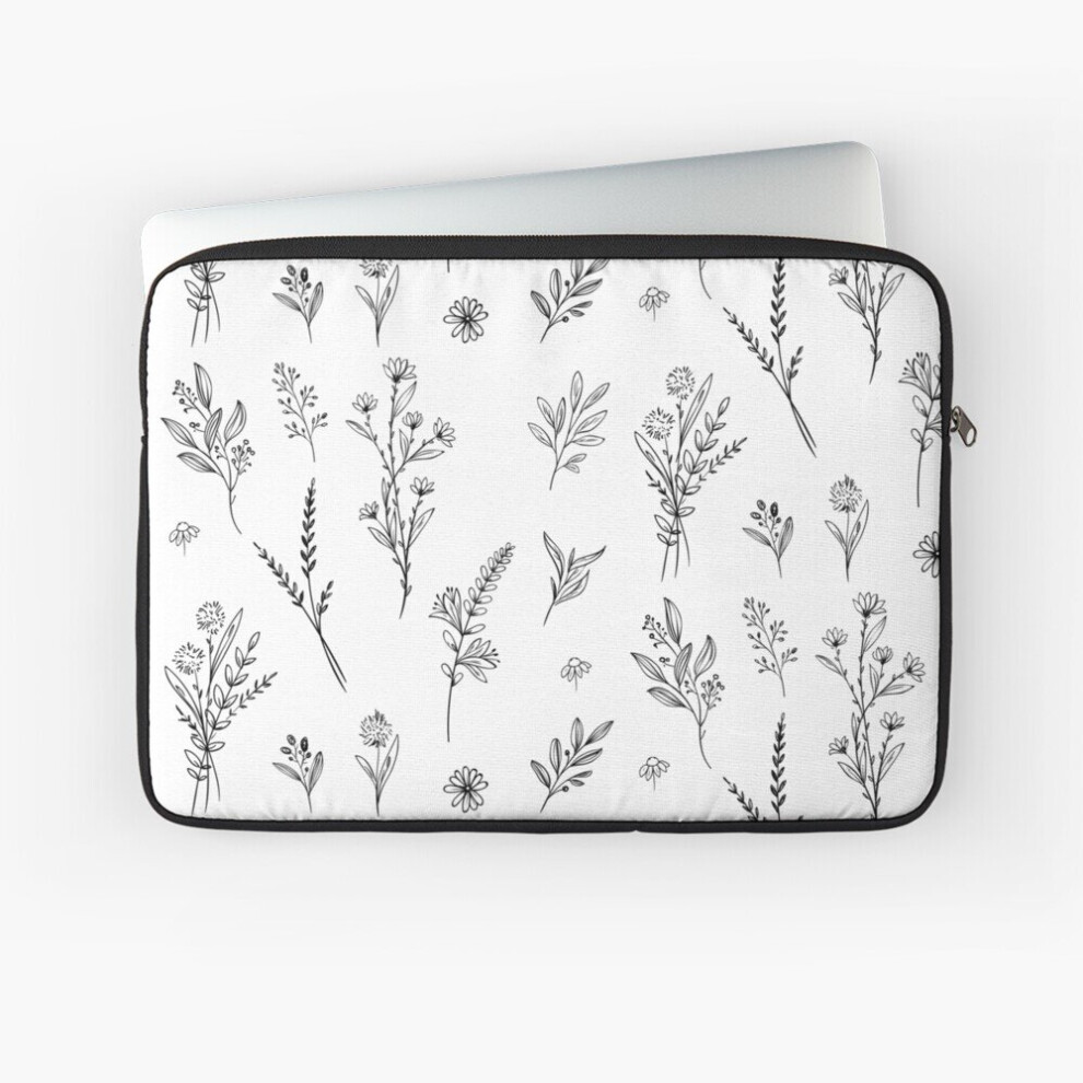 Laptop Sleeve Handdrawn Wildflowers 10 12 13 15 17 Inch Case Notebook Tablet Carrying Bag Cover 7802738478501